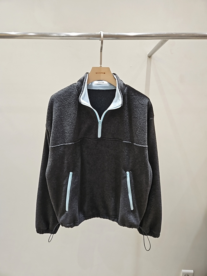 MONTER韓國代購㊣女士新品人氣25秋冬熱賣職業衛衣抓絨拉鏈MONTER衛衣圖色2