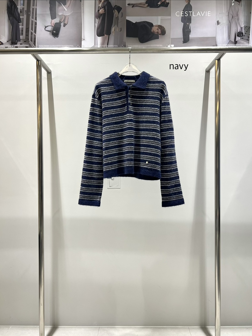 CESTLAVIE東大門㊣直郵女裝新品人氣休閑時尚職業針織衫條紋CESTLAVIE針織衫圖色3