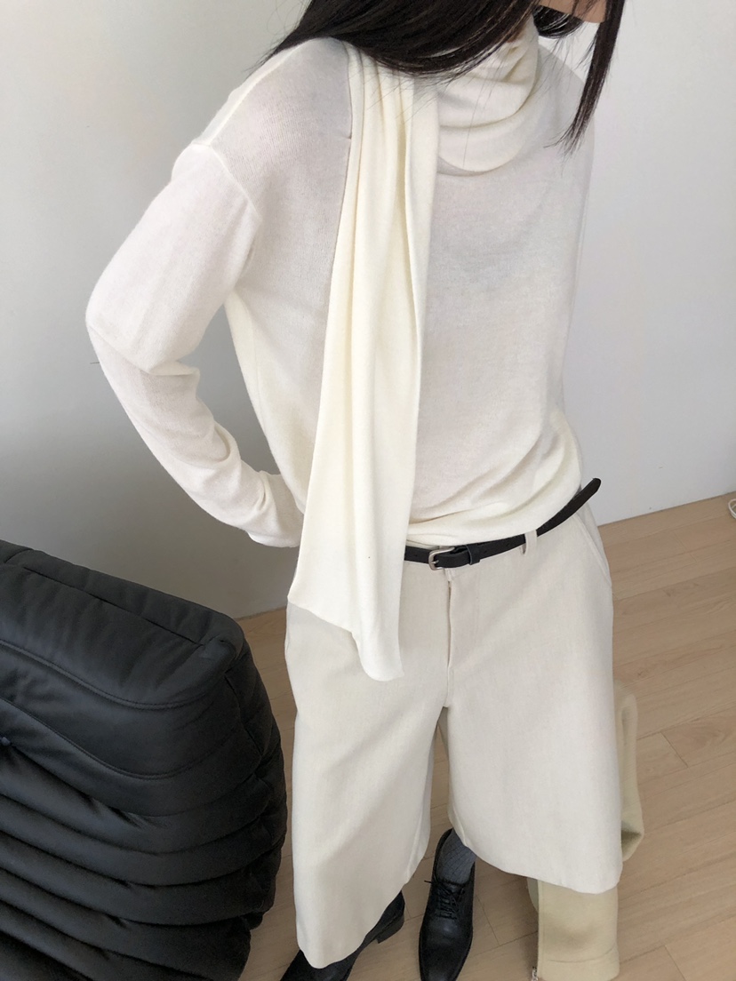 B_GARDER東大門㊣實拍女士新款熱賣推薦25秋冬職業長袖T恤圍巾B.GARDER長袖T恤