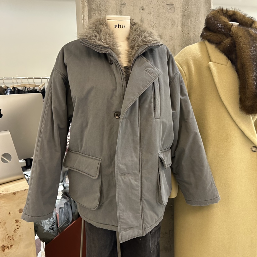 PITA韓國代購㊣女士新款25秋冬熱賣人氣休閑推薦職業短款棉服THE VERLIN/piTa短款棉服圖色2