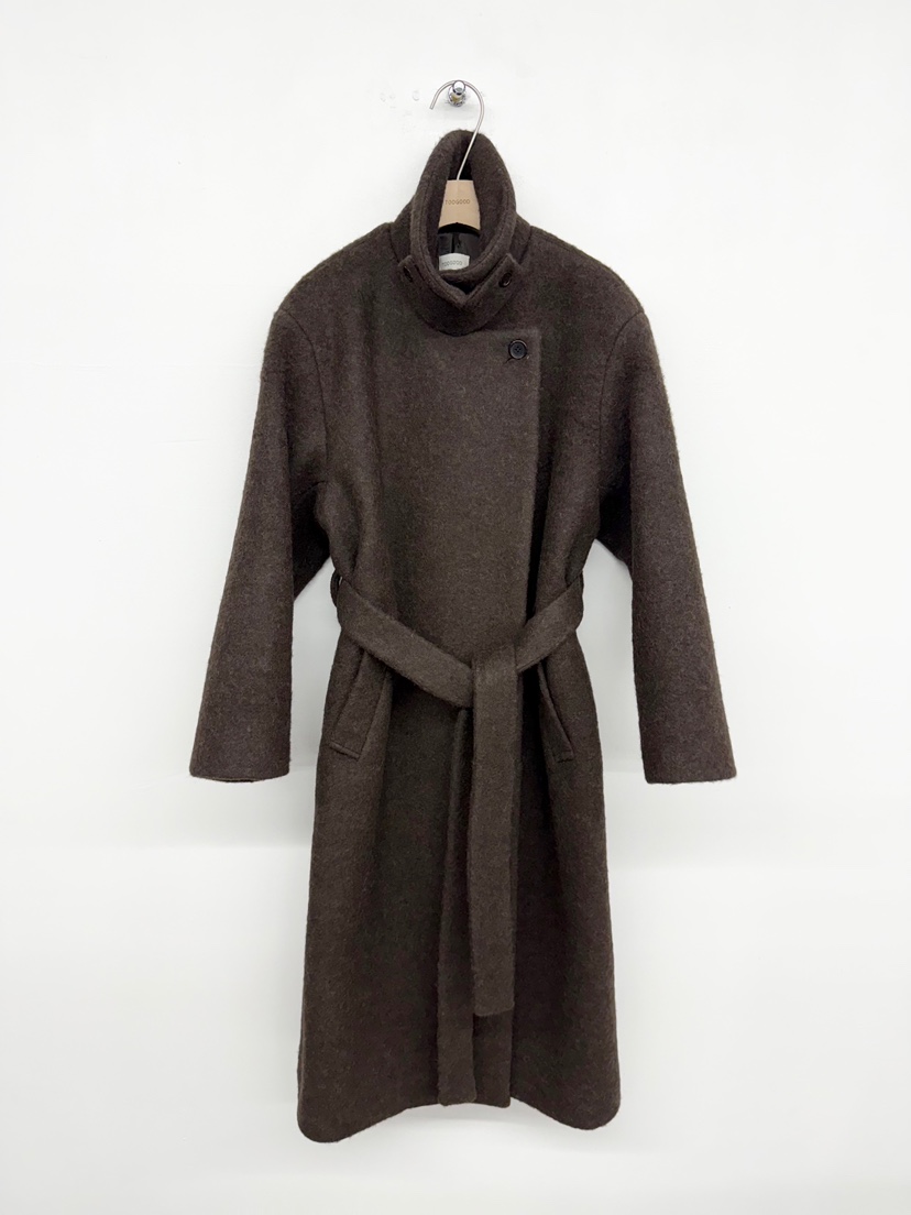 TOOGOOD東大門㊣實拍女士新款人氣時尚推薦中長款大衣含腰帶TOOGOOD中長款大衣圖色1棕色