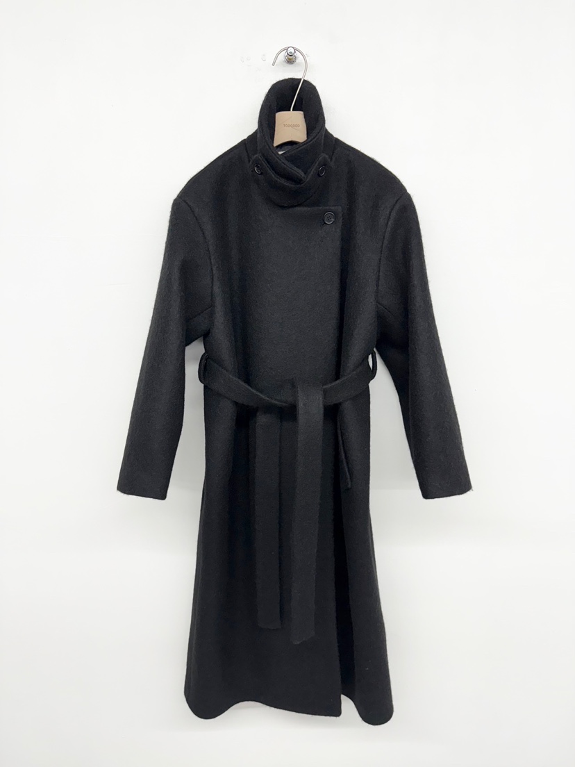 TOOGOOD東大門㊣實拍女士新款人氣時尚推薦中長款大衣含腰帶TOOGOOD中長款大衣圖色2黑色