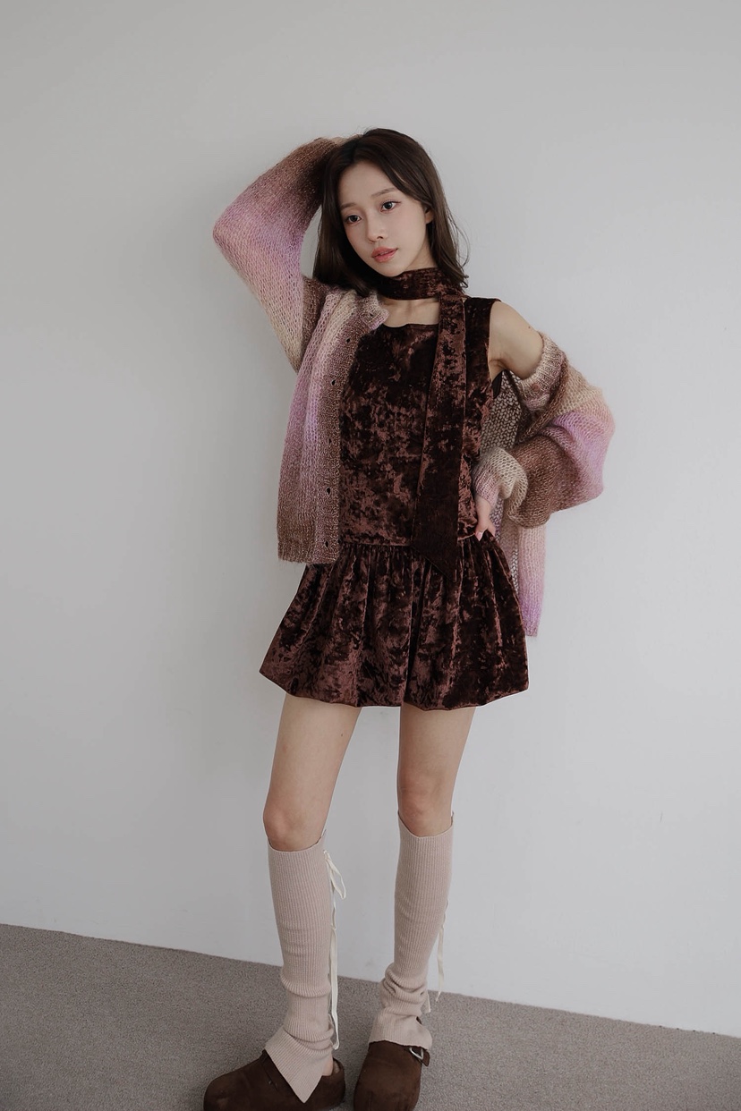 SLIT韓國代購㊣女士新款時尚休閑熱賣25秋冬職業連衣裙含脖帶SLIT連衣裙