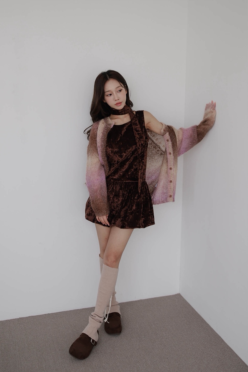 SLIT韓國代購㊣女士新款時尚休閑熱賣25秋冬職業連衣裙含脖帶SLIT連衣裙