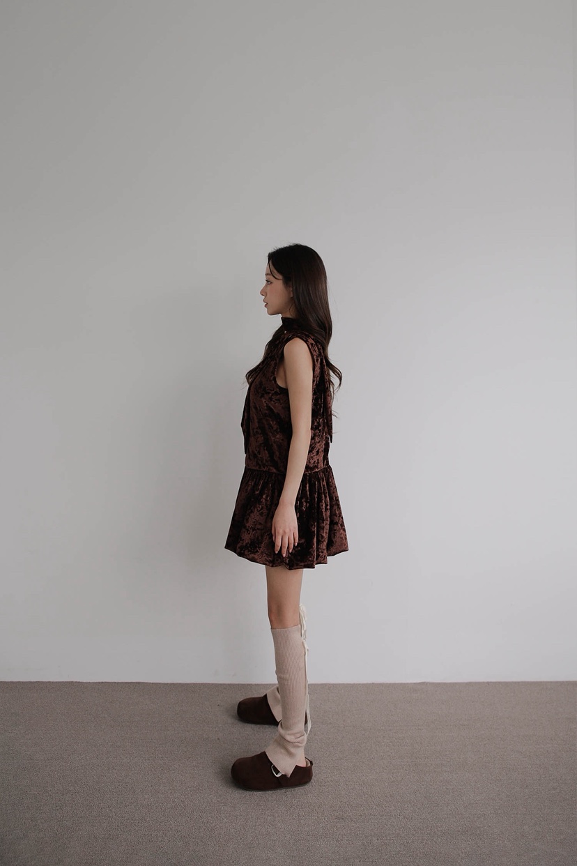 SLIT韓國代購㊣女士新款時尚休閑熱賣25秋冬職業連衣裙含脖帶SLIT連衣裙