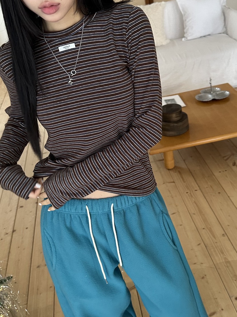 I MFACT東大門㊣實拍女士新品時尚熱賣職業休閑推薦長袖T恤I MFACT長袖T恤圖色1