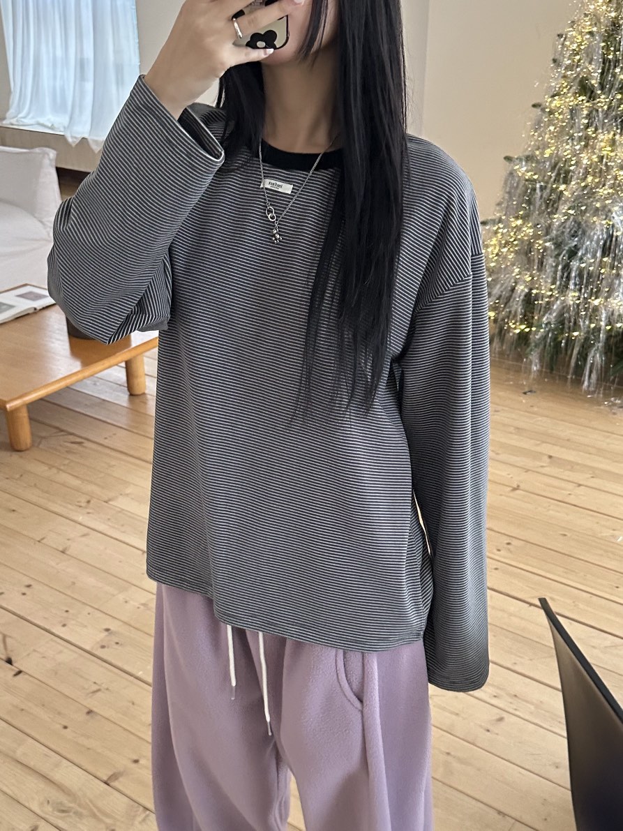 I MFACT韓國代購㊣女士新品推薦熱賣時尚職業人氣25秋冬長袖T恤I MFACT長袖T恤圖色2