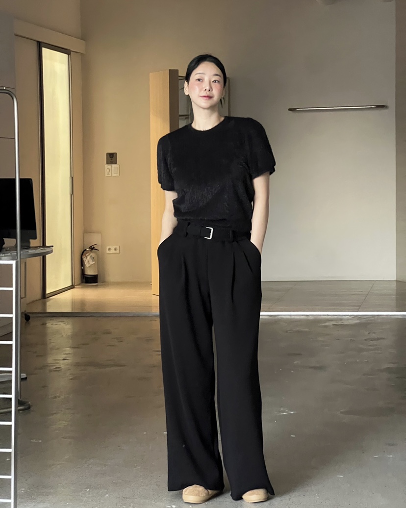 VERNI東大門㊣代購女裝新品推薦時尚人氣休閑褲不含腰帶加絨VERNI休閑褲