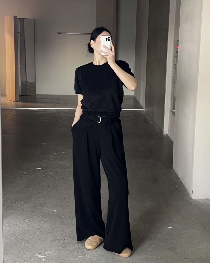 VERNI東大門㊣代購女裝新品推薦時尚人氣休閑褲不含腰帶加絨VERNI休閑褲