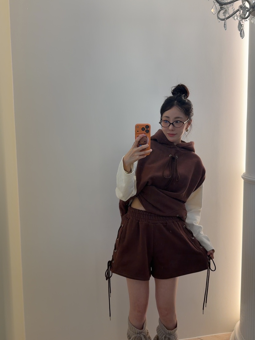 PALETTE-Q東大門㊣代購女士新款人氣推薦25秋冬熱賣短褲鏤空PALETTE短褲