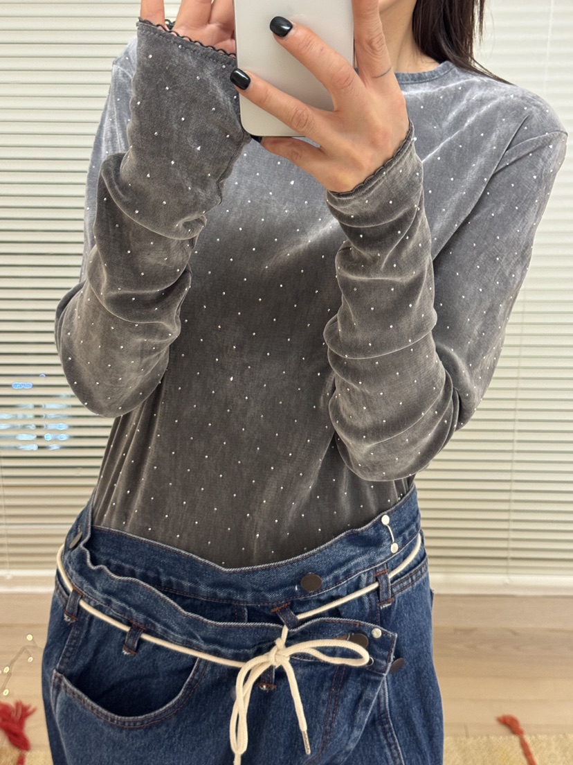 FRANC—L韓國代購㊣女士新款人氣休閑推薦熱賣25秋冬長袖T恤FRANC長袖T恤圖色2