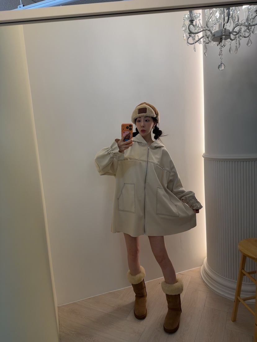 PALETTE-Q韓國直郵㊣女裝新款職業25秋冬熱賣夾克斗篷拉鏈PALETTE夾克