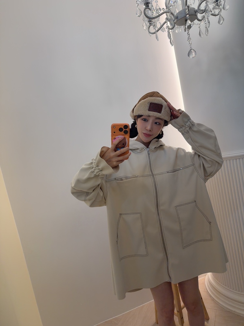 PALETTE-Q韓國直郵㊣女裝新款職業25秋冬熱賣夾克斗篷拉鏈PALETTE夾克