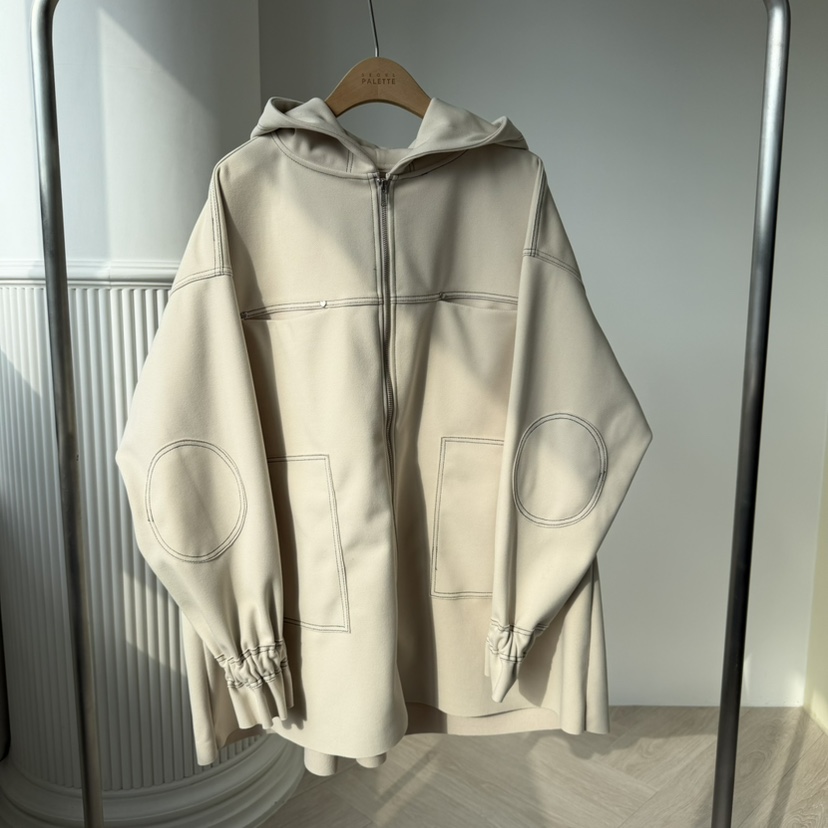 PALETTE-Q韓國直郵㊣女裝新款職業25秋冬熱賣夾克斗篷拉鏈PALETTE夾克圖色1