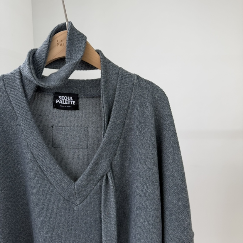 PALETTE-Q東大門㊣直郵女裝新品25秋冬熱賣人氣衛衣V領圍巾PALETTE-Q衛衣