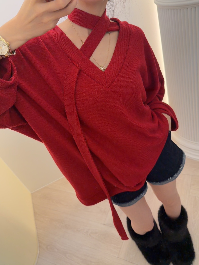 PALETTE-Q東大門㊣直郵女裝新品25秋冬熱賣人氣衛衣V領圍巾PALETTE-Q衛衣