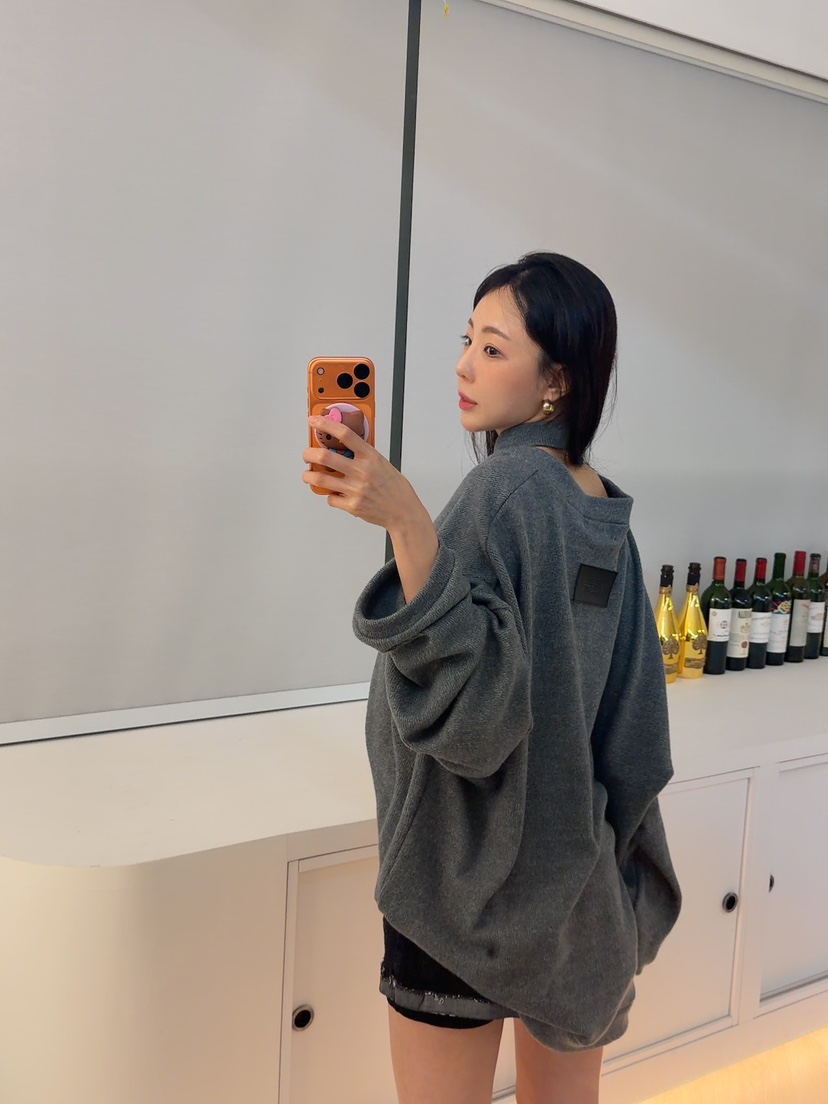 PALETTE-Q東大門㊣直郵女裝新品25秋冬熱賣人氣衛衣V領圍巾PALETTE-Q衛衣