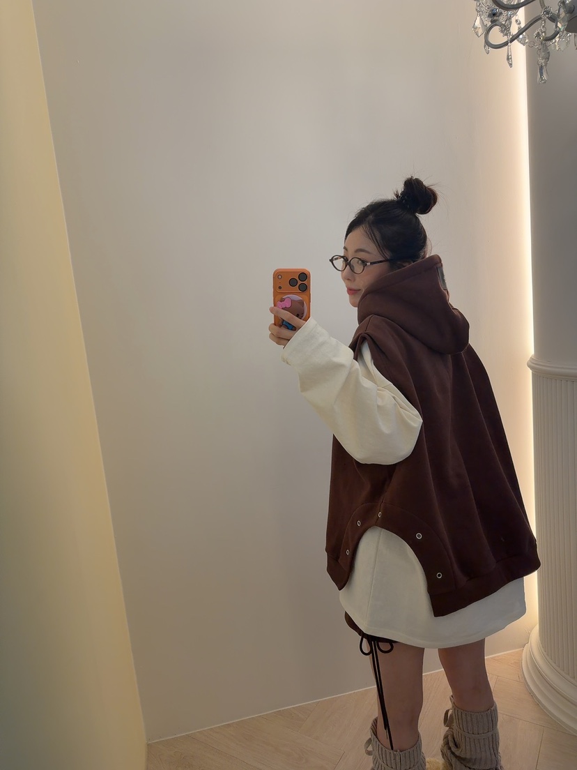 PALETTE-Q韓國直郵㊣女裝新品推薦25秋冬職業休閑衛衣鏤空PALETTE-Q衛衣