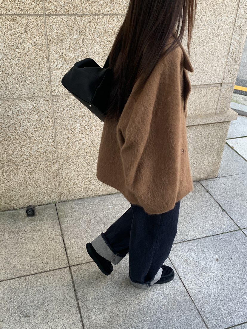 LOGARDEN韓國直郵㊣女士新品推薦25秋冬時尚熱賣短款大衣狐貍LO GARDEN短款大衣