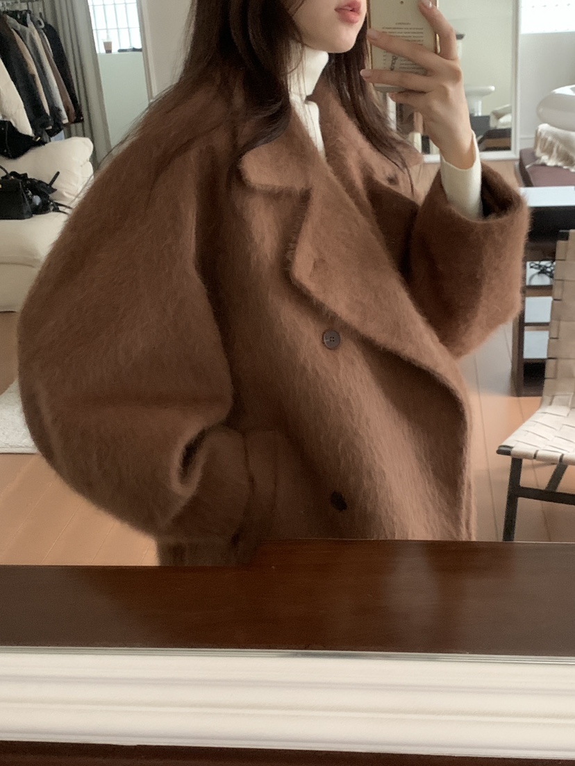 LOGARDEN韓國直郵㊣女士新品推薦25秋冬時尚熱賣短款大衣狐貍LO GARDEN短款大衣