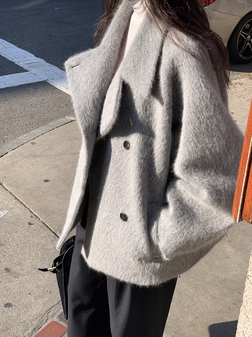 LOGARDEN韓國直郵㊣女士新品推薦25秋冬時尚熱賣短款大衣狐貍LO GARDEN短款大衣