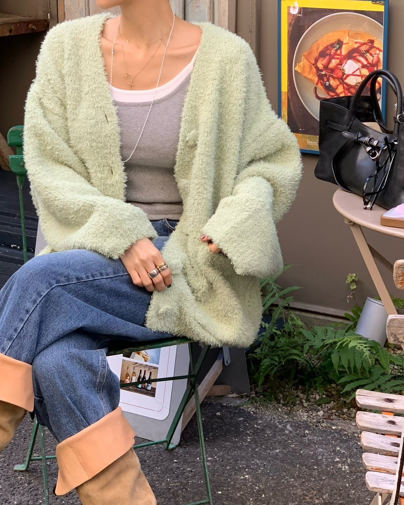 REVE CITE-L東大門㊣實拍女裝新款時尚25秋冬針織衫寬松開衫REVE CITE針織衫