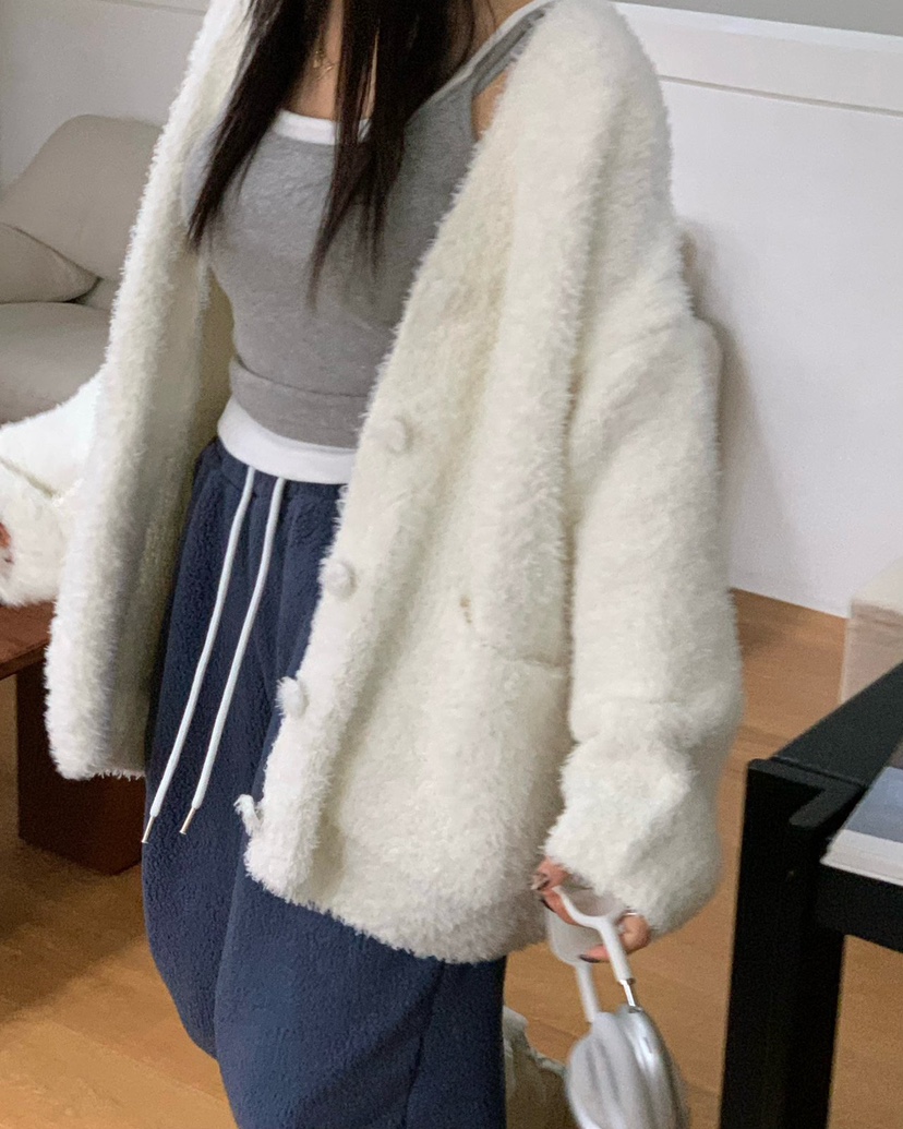 REVE CITE-L東大門㊣實拍女裝新款時尚25秋冬針織衫寬松開衫REVE CITE針織衫圖色2