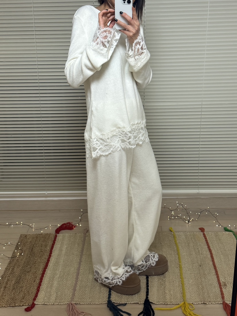 FRANC—L韓國直郵㊣女士新款職業25秋冬休閑推薦休閑褲蕾絲FRANC休閑褲