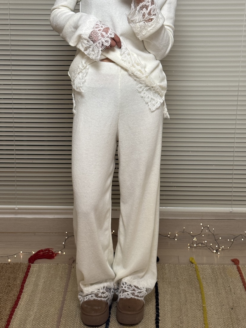 FRANC—L韓國直郵㊣女士新款職業25秋冬休閑推薦休閑褲蕾絲FRANC休閑褲