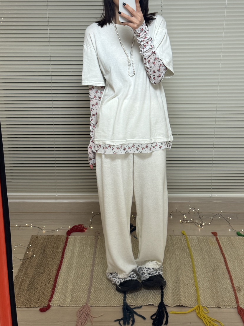 FRANC—L韓國直郵㊣女士新款職業25秋冬休閑推薦休閑褲蕾絲FRANC休閑褲