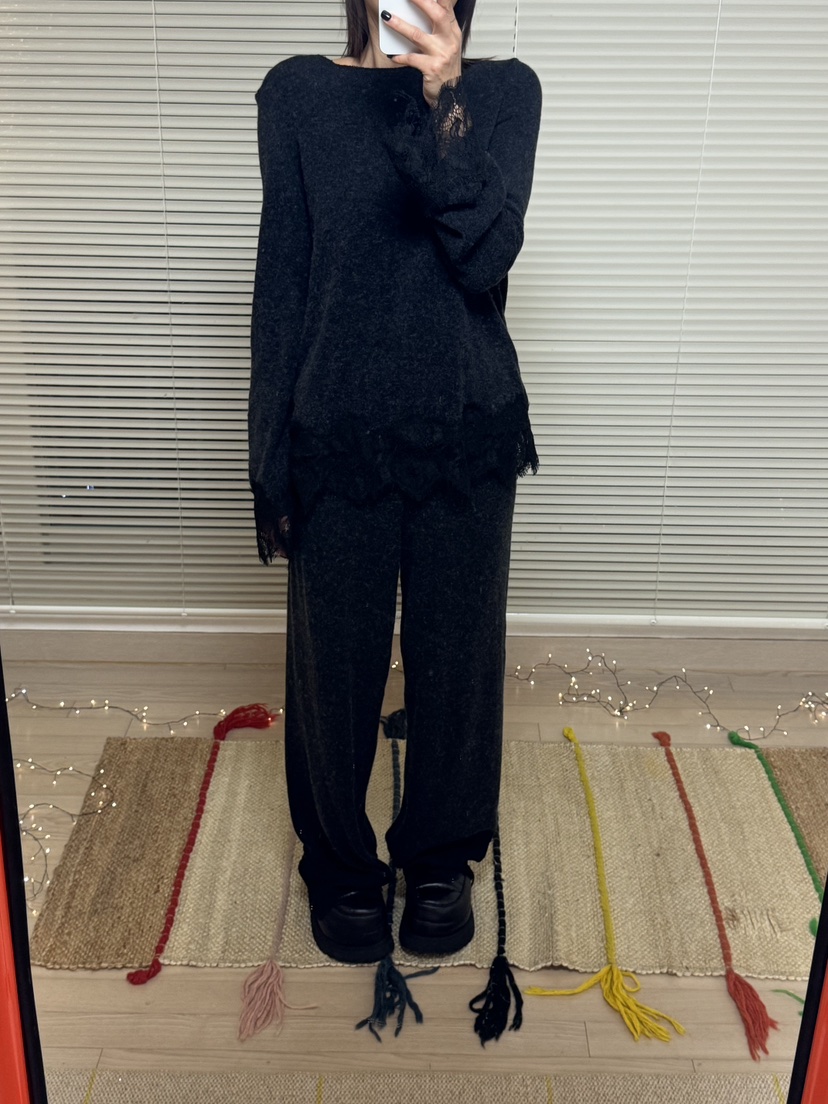 FRANC—L韓國直郵㊣女士新款職業25秋冬休閑推薦休閑褲蕾絲FRANC休閑褲