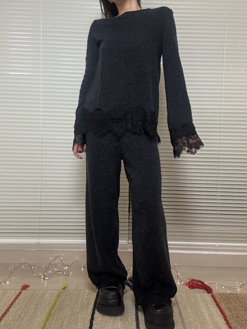 FRANC—L韓國直郵㊣女士新款職業25秋冬休閑推薦休閑褲蕾絲FRANC休閑褲