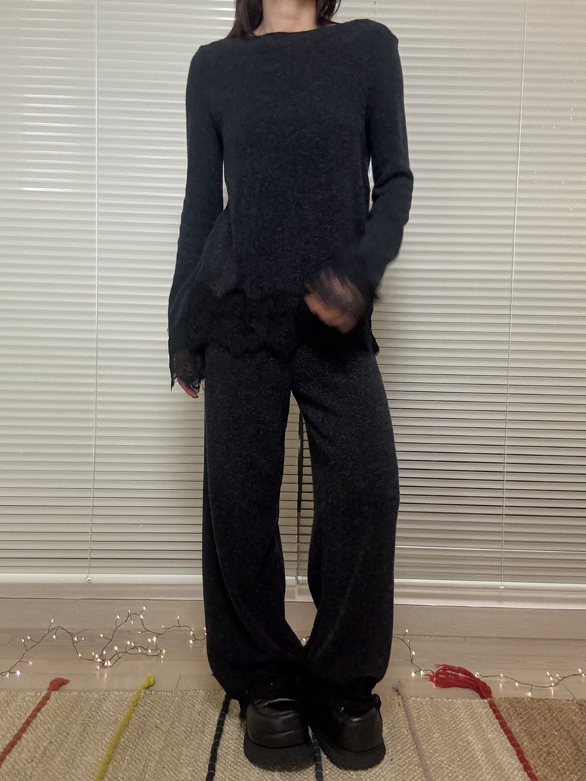 FRANC—L韓國直郵㊣女士新款職業25秋冬休閑推薦休閑褲蕾絲FRANC休閑褲