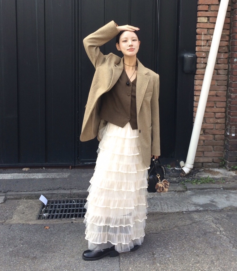 LETAILOR東大門㊣代購女士新款25秋冬時尚熱賣人氣休閑長裙LETAILOR長裙