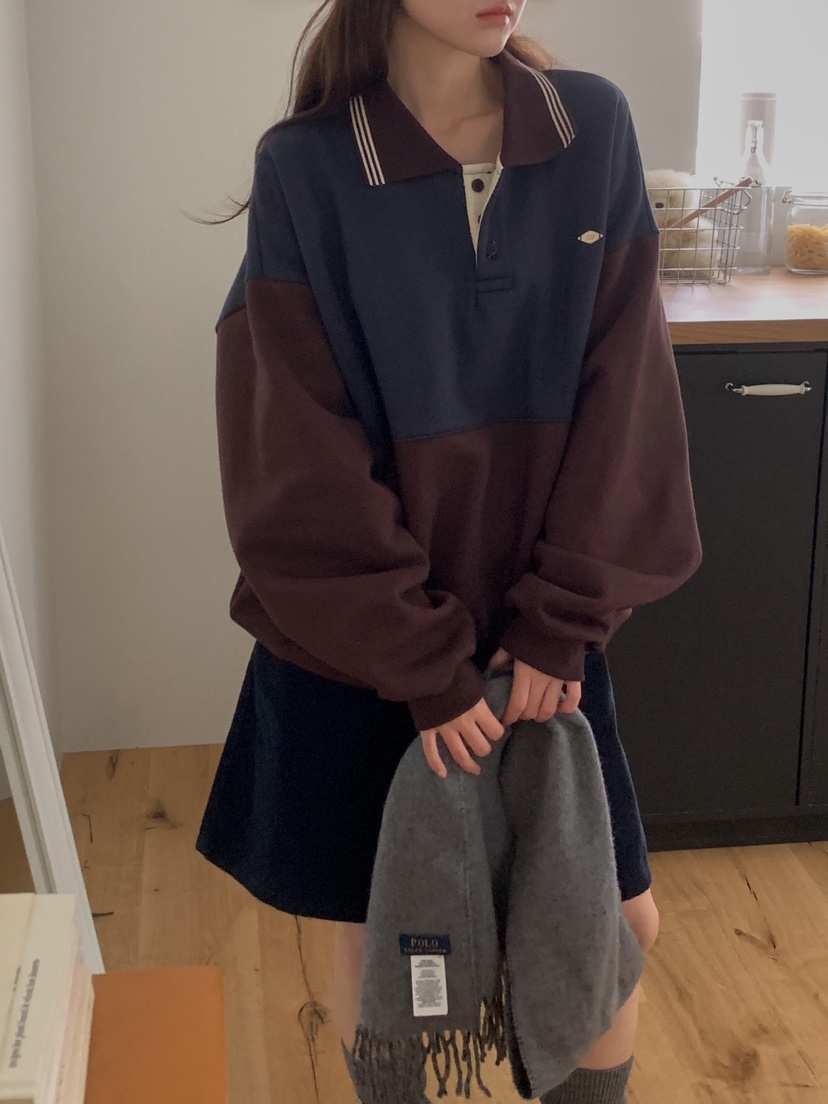 FORMSTUDIO韓國代購㊣女裝新款熱賣推薦人氣25秋冬衛衣羊皮FORMSTUDIO衛衣