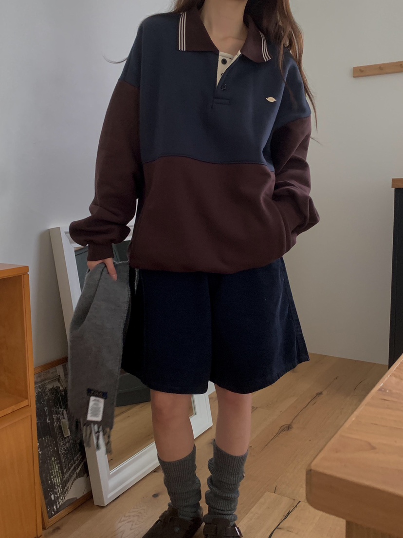 FORMSTUDIO韓國代購㊣女裝新款熱賣推薦人氣25秋冬衛衣羊皮FORMSTUDIO衛衣