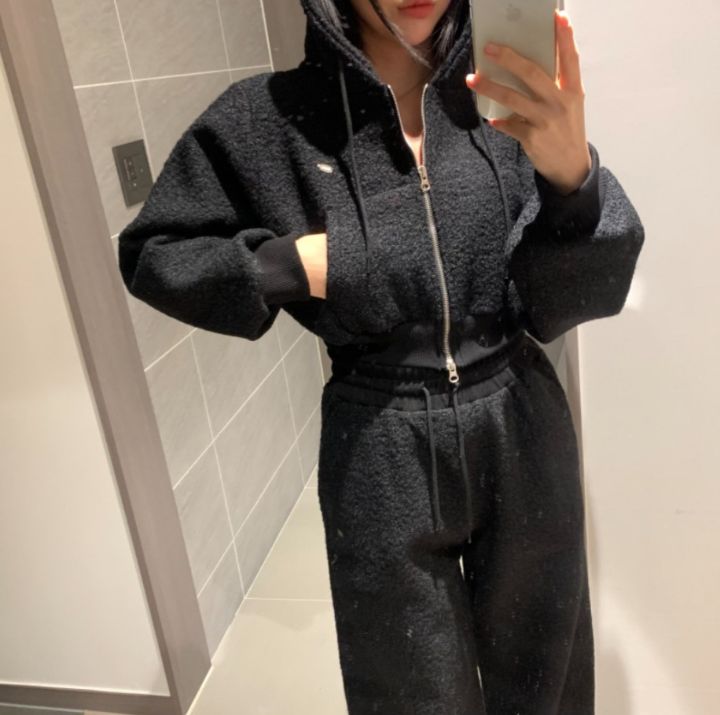 mars韓國代購㊣女裝新款休閑職業時尚衛衣連帽拉鏈衫毛圈布mars衛衣