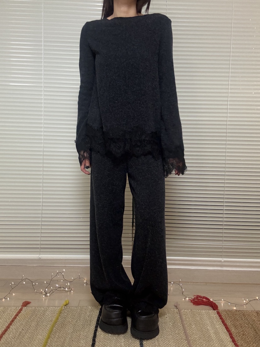 FRANC—L韓國直郵㊣女士新品人氣休閑推薦職業25秋冬長袖T恤蕾絲FRANC長袖T恤