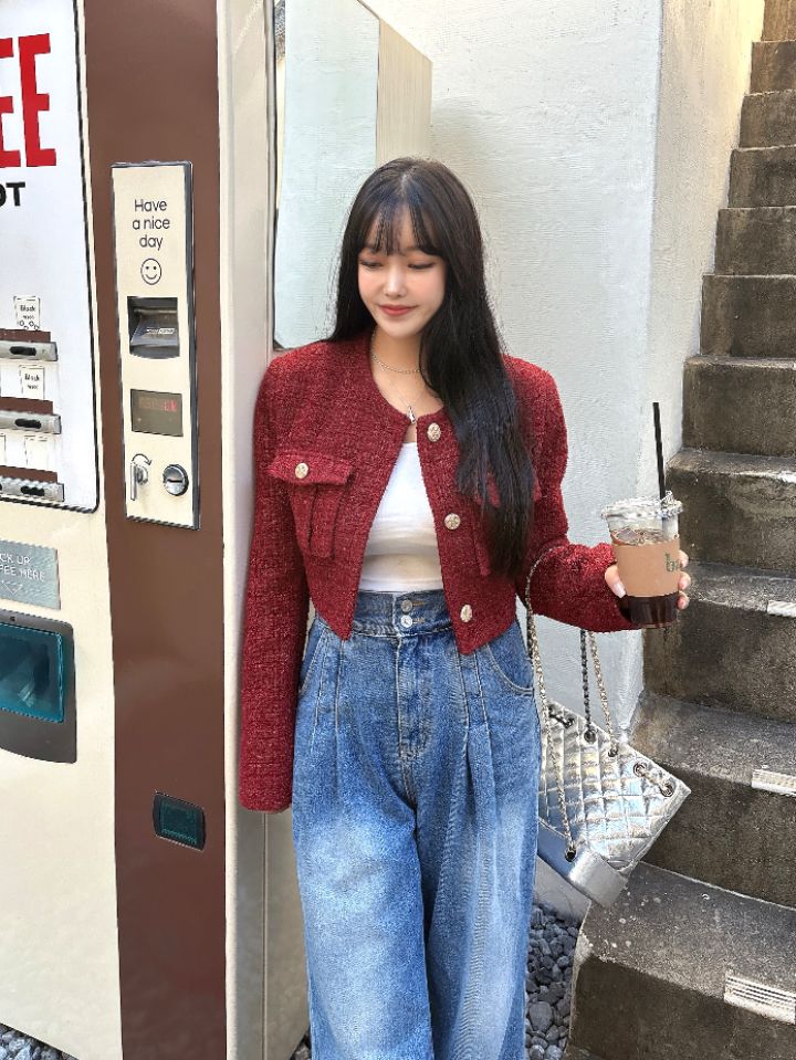 mars東大門㊣直郵女裝新款25秋冬職業熱賣時尚推薦夾克粗花呢mars夾克