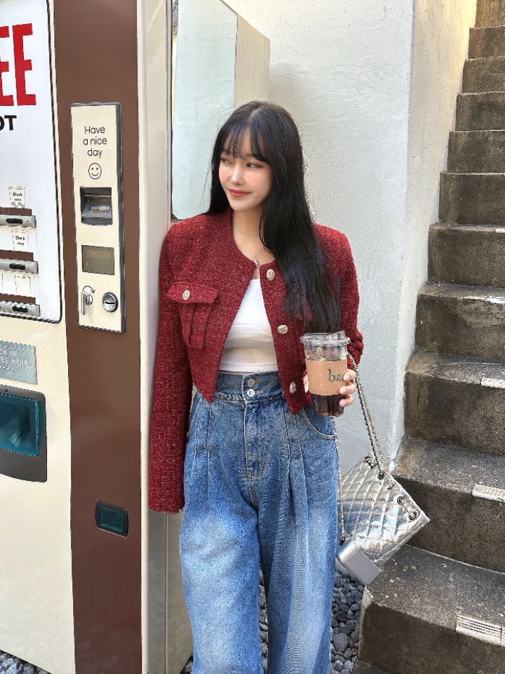 mars東大門㊣直郵女裝新款25秋冬職業熱賣時尚推薦夾克粗花呢mars夾克