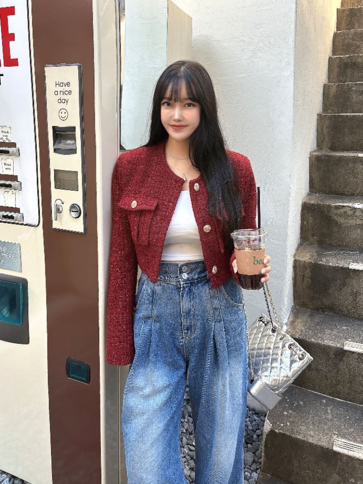 mars東大門㊣直郵女裝新款25秋冬職業熱賣時尚推薦夾克粗花呢mars夾克