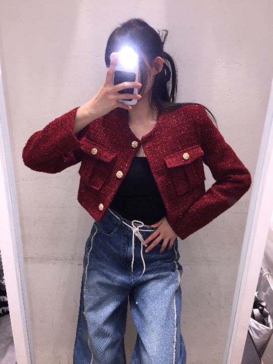 mars東大門㊣直郵女裝新款25秋冬職業熱賣時尚推薦夾克粗花呢mars夾克圖色1