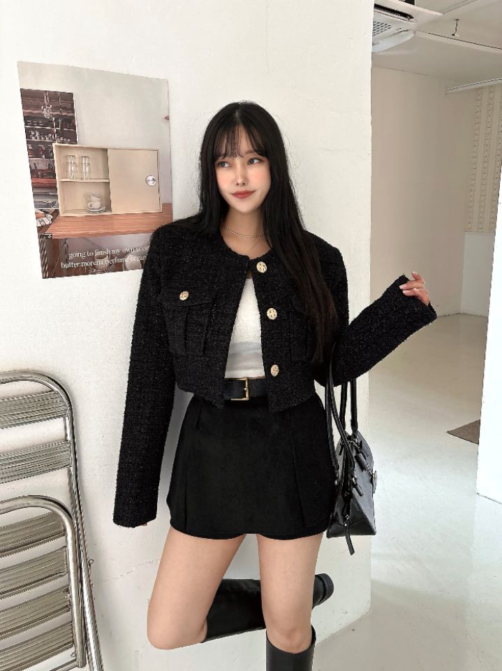 mars東大門㊣直郵女裝新款25秋冬職業熱賣時尚推薦夾克粗花呢mars夾克圖色2