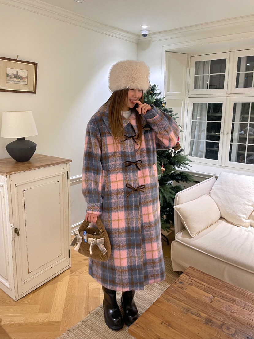 BOUTIQUE-L韓國直郵㊣女裝新品25秋冬職業休閑中長款大衣高領BOUTIQUE-L中長款大衣