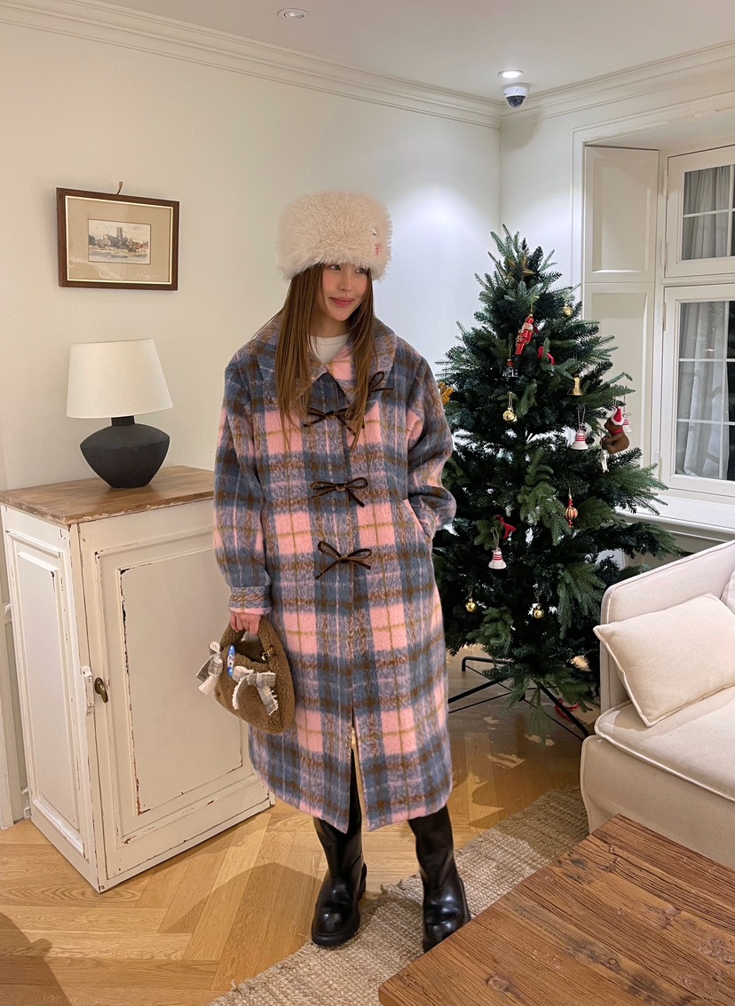 BOUTIQUE-L韓國直郵㊣女裝新品25秋冬職業休閑中長款大衣高領BOUTIQUE-L中長款大衣