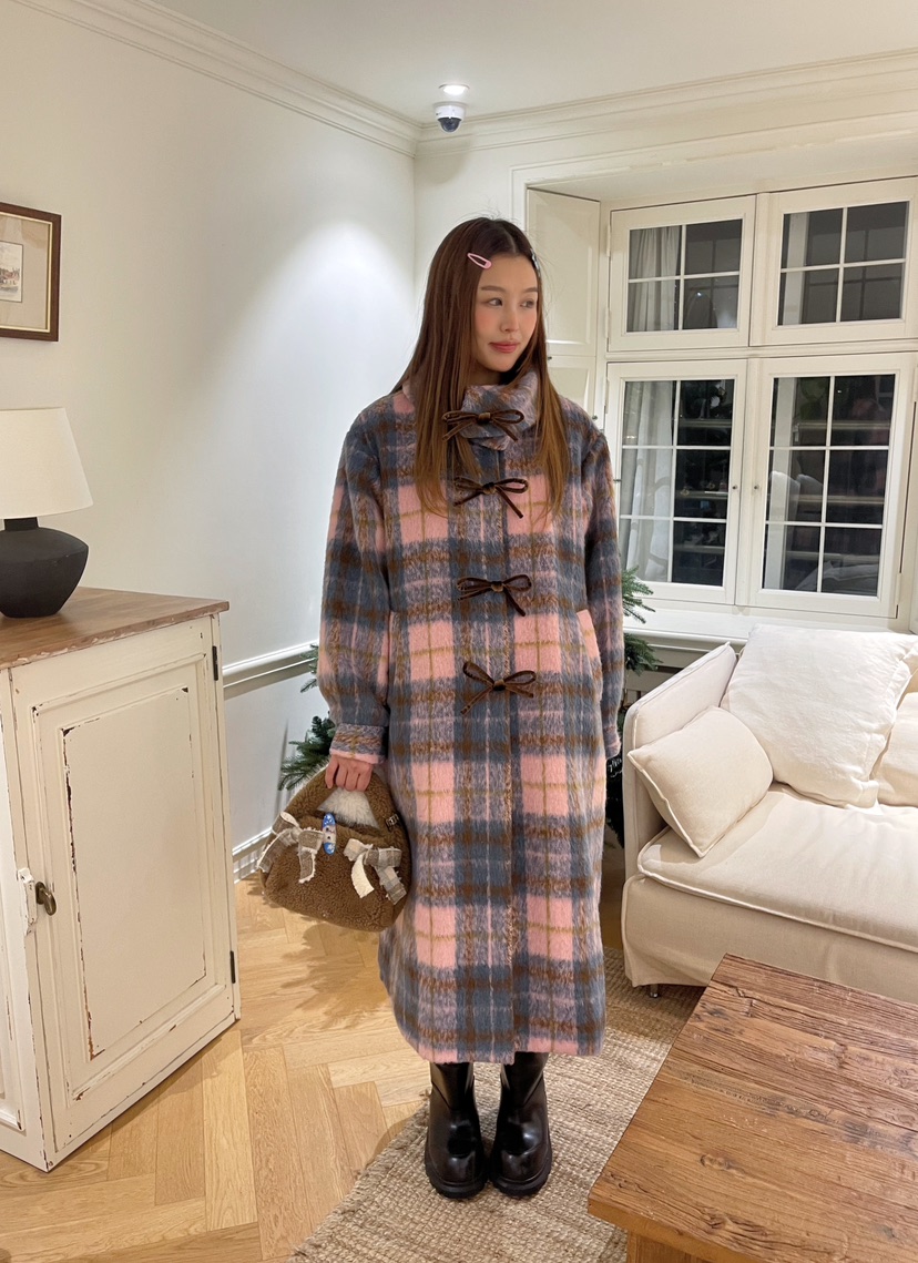 BOUTIQUE-L韓國直郵㊣女裝新品25秋冬職業休閑中長款大衣高領BOUTIQUE-L中長款大衣