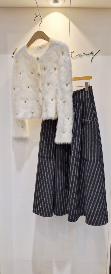 RICO韓國代購㊣女士新款休閑人氣25秋冬時尚熱賣針織衫皮草bling bling/RICO針織衫