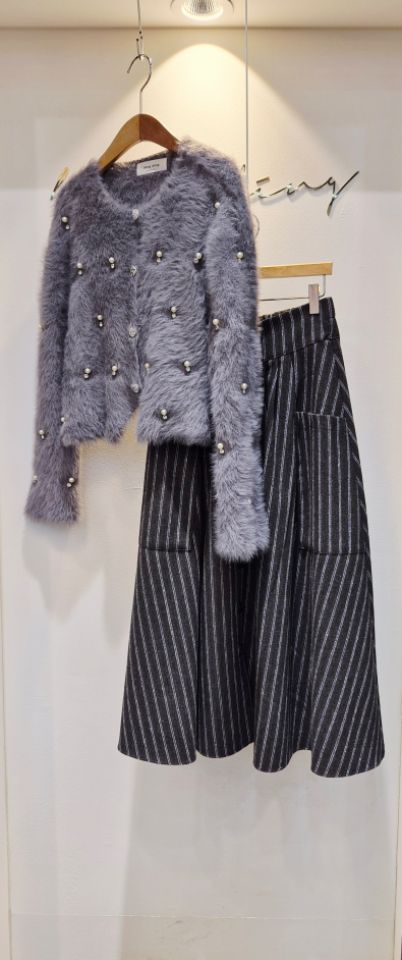 RICO韓國代購㊣女士新款休閑人氣25秋冬時尚熱賣針織衫皮草bling bling/RICO針織衫