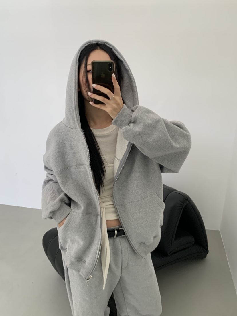 MURMUR東大門㊣代購女裝新品時尚職業人氣夾克連帽拉鏈衫柔軟MURMUR夾克