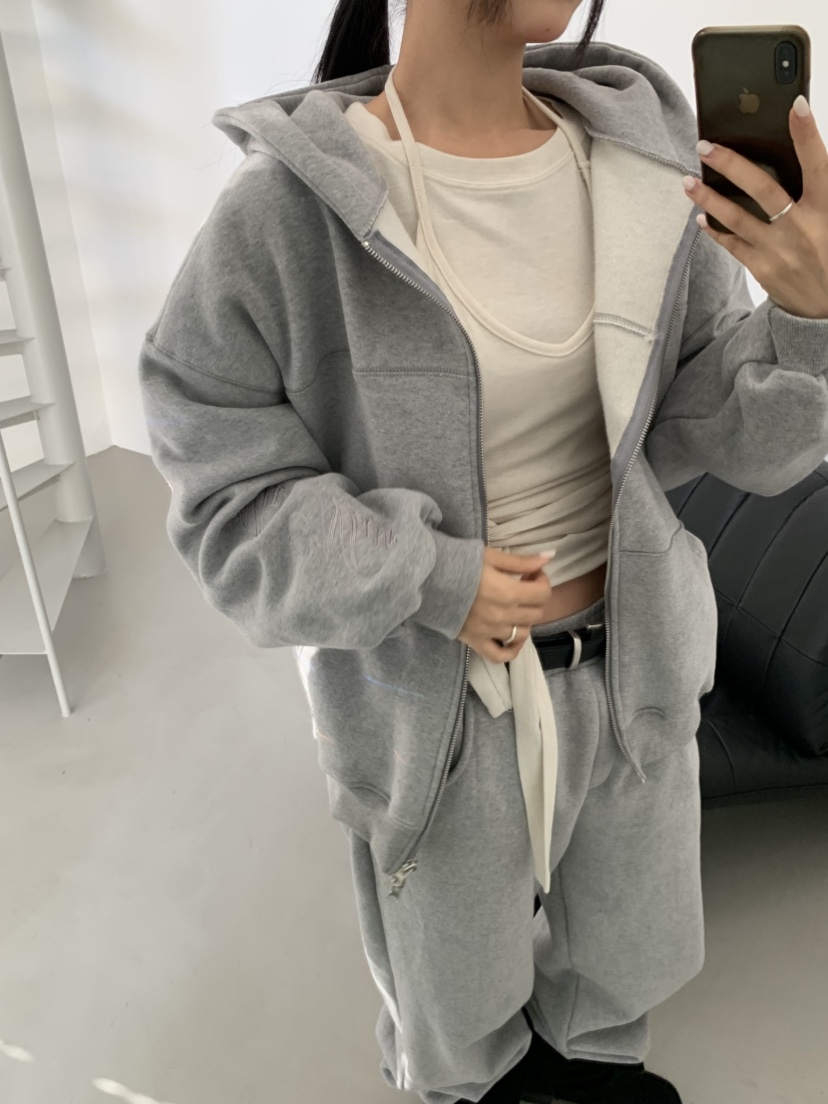 MURMUR東大門㊣代購女裝新品時尚職業人氣夾克連帽拉鏈衫柔軟MURMUR夾克